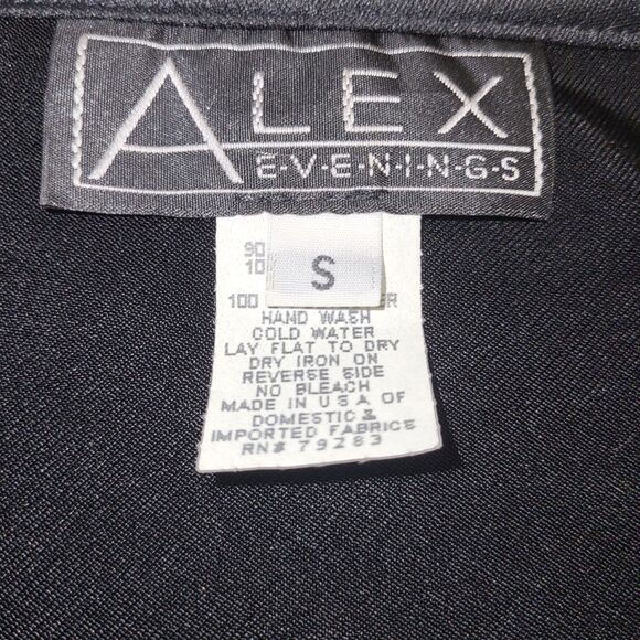 Alex Evenings Women’s Small Gold Metallic Floral Cowl Neck Stretch Top - Picture 5 of 6